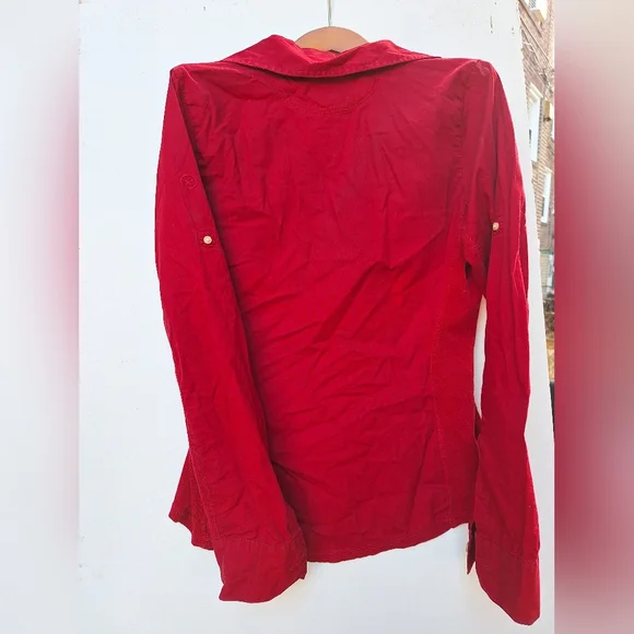 Converse Red Long Sleeve Shirt Women's Size Small - Picture 7 of 7